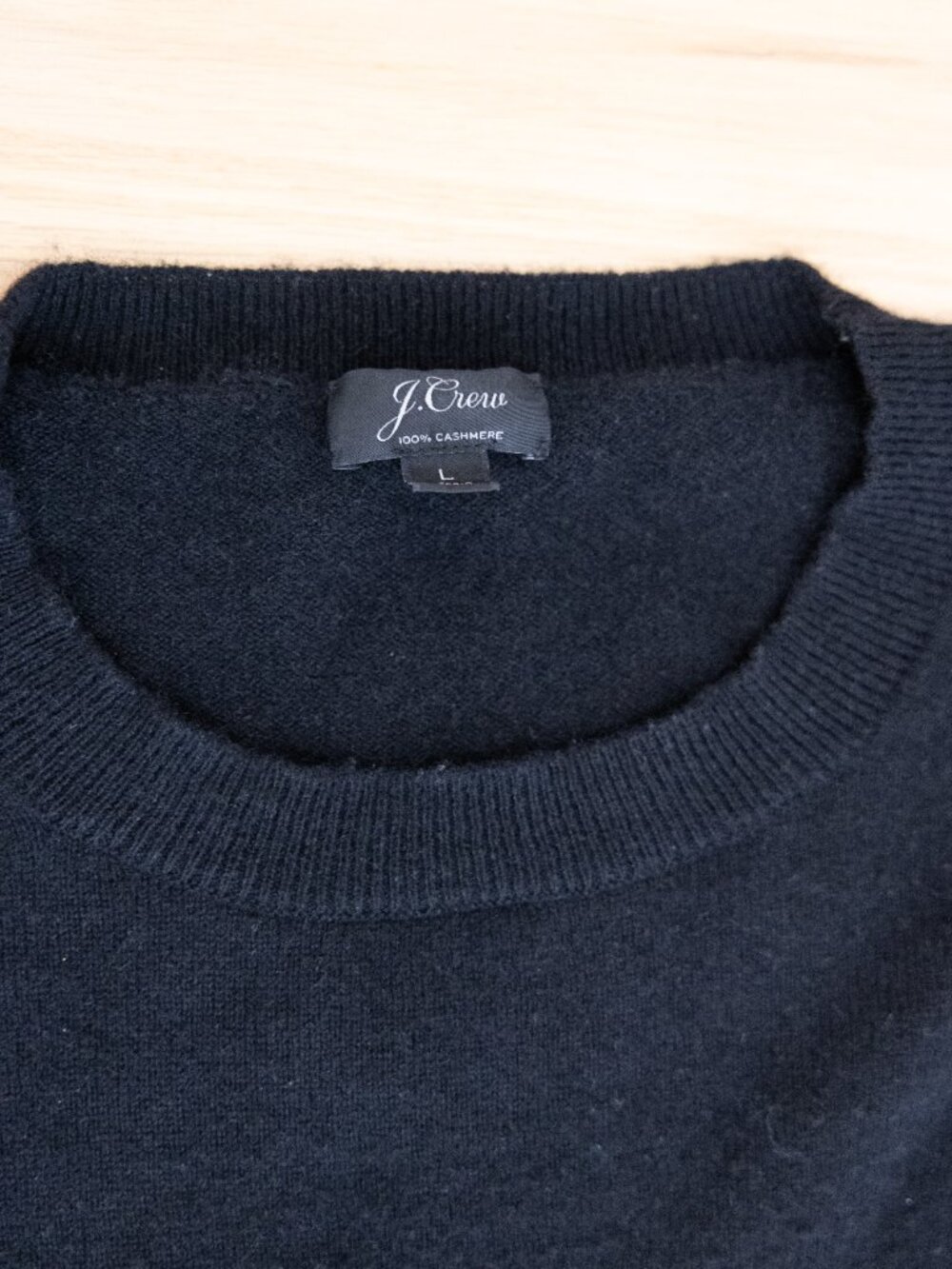 JCrew Everyday Cashmere Slim-Fit Crewneck, Black Women's Large - Picture 3 of 10